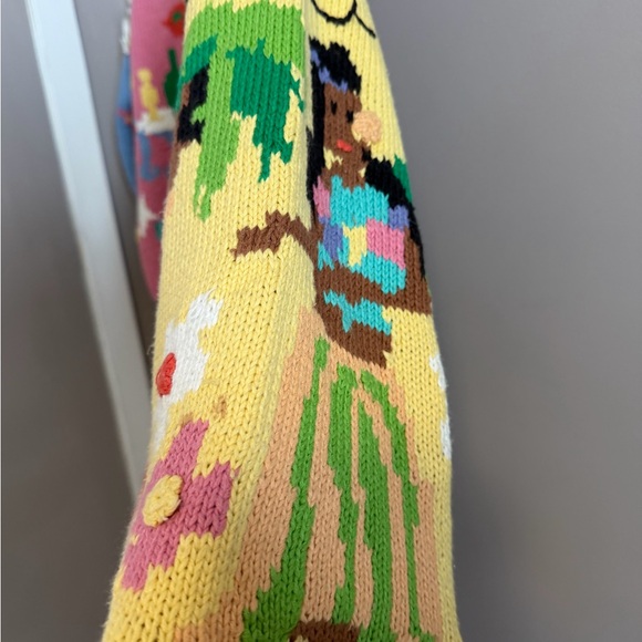 VTG Berek Hand Knit Cotton Cardigan Travel Capri Hawaii Caribbean Cropped S - Picture 6 of 15